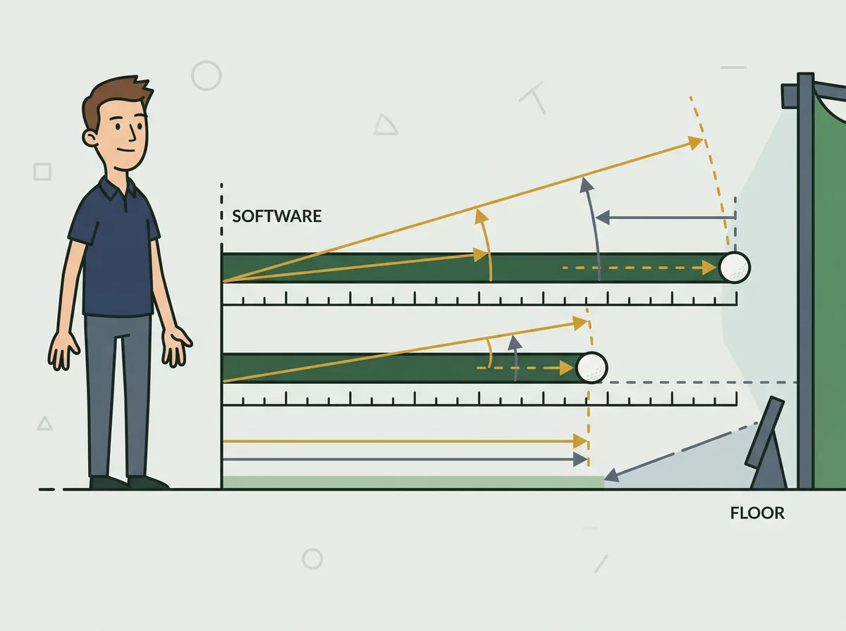 The software stimp value set against real turf speed