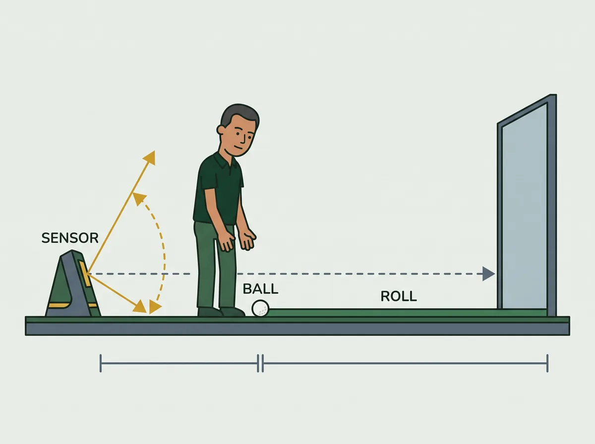 The floor space a radar unit needs before it can read a putt