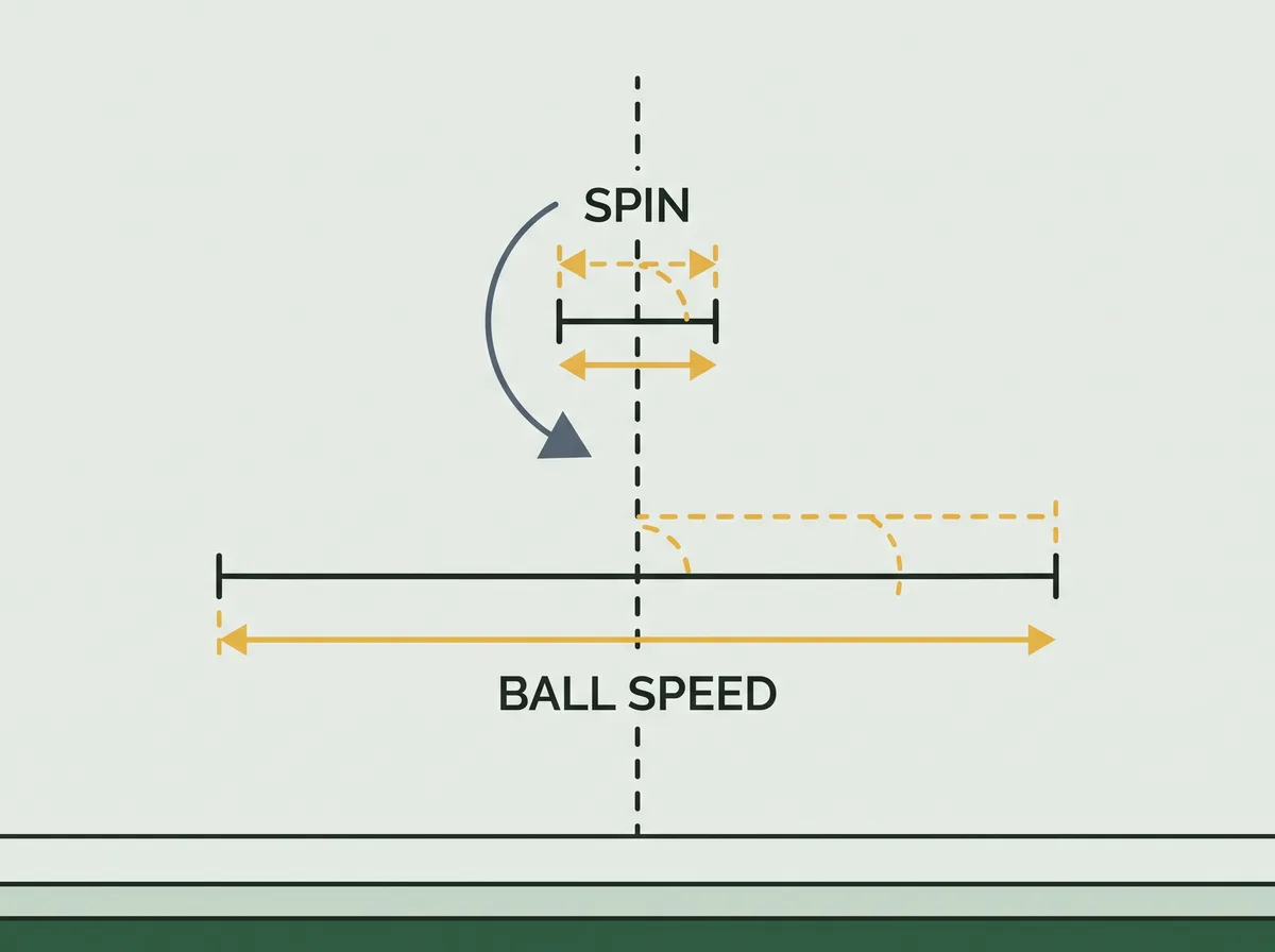A wide spin band against a narrow ball speed band