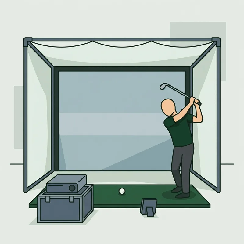 A compact simulator bay built under low joists